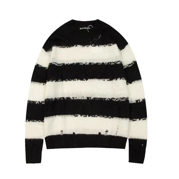 sweatshirt women's new knitted striped sweater boutique designer european and american striped tapered knitted hole sweater for men and, Black
sweatshirt women's new knitted striped sweater boutique designer european and american striped tapered knitted hole sweater for men and, Black