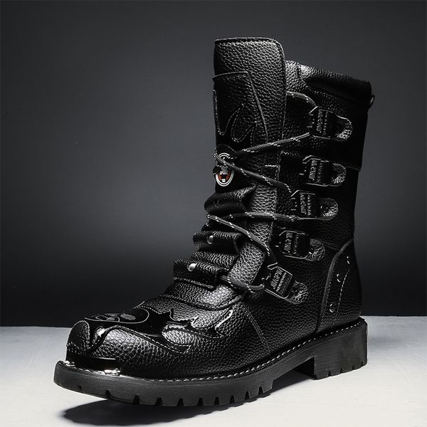 boots winter black men motorcycle fashion metal high man outdoor platform mens leather size botas hombre 230309
boots winter black men motorcycle fashion metal high man outdoor platform mens leather size botas hombre 230309