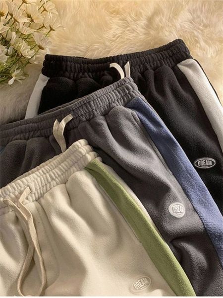 women's pants capris qweek harajuku striped black fleece sweatpants women korean fashion joggers sports track pants oversized trousers, Black;white
women's pants capris qweek harajuku striped black fleece sweatpants women korean fashion joggers sports track pants oversized trousers, Black;white