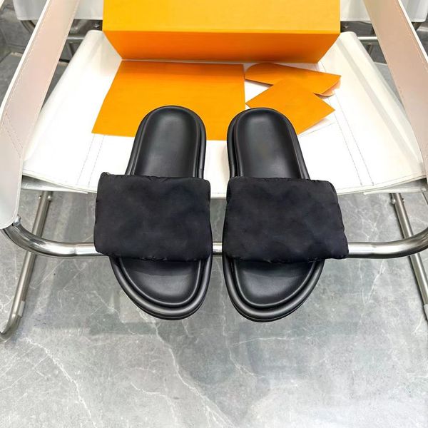 casual shoes designers slippers calfskin women sandals pool pillow comfort sandal hook loop fastener mules slipper rubber slides, Black
casual shoes designers slippers calfskin women sandals pool pillow comfort sandal hook loop fastener mules slipper rubber slides, Black
