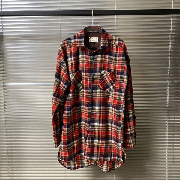 men s casual shirts plaid mid length long sleeve high street cardigan for men and women 230309, White;black
men s casual shirts plaid mid length long sleeve high street cardigan for men and women 230309, White;black