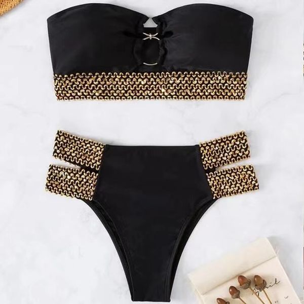 woman swimwear designer bikini set 2 pieces swim suit thong black girl swimsuit suite fashion pink tankini waist cover push up summer bathin, White;black
woman swimwear designer bikini set 2 pieces swim suit thong black girl swimsuit suite fashion pink tankini waist cover push up summer bathin, White;black
