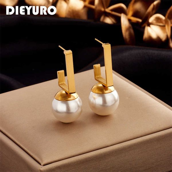 charm dieyuro 316l stainless steel geometric pearl d earrings for women luxury designer fashion gold color ear jewelry party gift l230309, Golden
charm dieyuro 316l stainless steel geometric pearl d earrings for women luxury designer fashion gold color ear jewelry party gift l230309, Golden