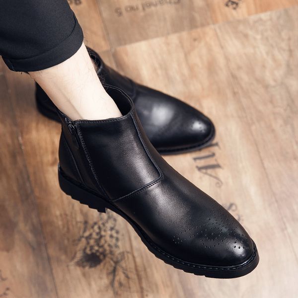 boots leather men spring autumn chelsea ankle casual slip on shoes business side zipper male footwear 230309, Black
boots leather men spring autumn chelsea ankle casual slip on shoes business side zipper male footwear 230309, Black