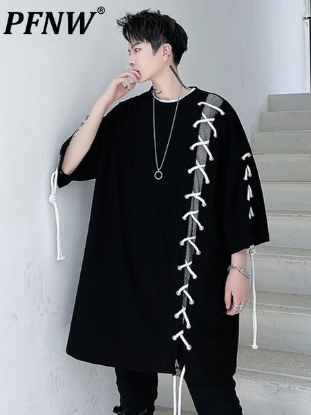 men s t shirts pfnw drawstring splice short sleeve t shirt hip hop loose streetwear spring summer dark style tees male techwear 230308, White;black
men s t shirts pfnw drawstring splice short sleeve t shirt hip hop loose streetwear spring summer dark style tees male techwear 230308, White;black