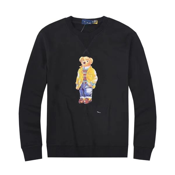r polos designer men's sweatshirt with printed bear, cotton long sleeve, casual color block, fashionable oversized fit, s-2xl, autumn/w, Black
r polos designer men's sweatshirt with printed bear, cotton long sleeve, casual color block, fashionable oversized fit, s-2xl, autumn/w, Black
