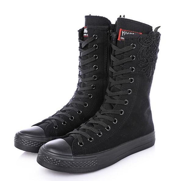 big size 34-43 women lace-up canvas mid calf boots thick flat heel womens casual shoes high-lace boots flats canvas, Black
big size 34-43 women lace-up canvas mid calf boots thick flat heel womens casual shoes high-lace boots flats canvas, Black