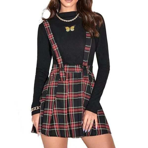 skirts plaid women sweet style lace strap 2023 spring summer black bottom red print pleated 230309
skirts plaid women sweet style lace strap 2023 spring summer black bottom red print pleated 230309