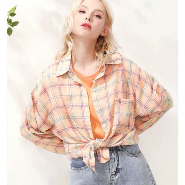 women's blouses shirts plaid shirt women's plus size autumn blouses korean fashion casual long sleeve thin lapel shirts loose suns, White
women's blouses shirts plaid shirt women's plus size autumn blouses korean fashion casual long sleeve thin lapel shirts loose suns, White