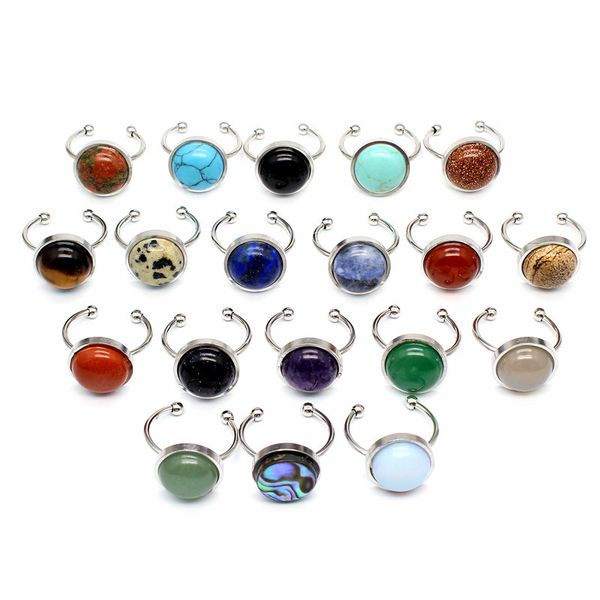 natural stone stainless steel ring 10mm 12mm amethyst opal pink quartz rose crystal finger rings for women party jewelry, Silver
natural stone stainless steel ring 10mm 12mm amethyst opal pink quartz rose crystal finger rings for women party jewelry, Silver