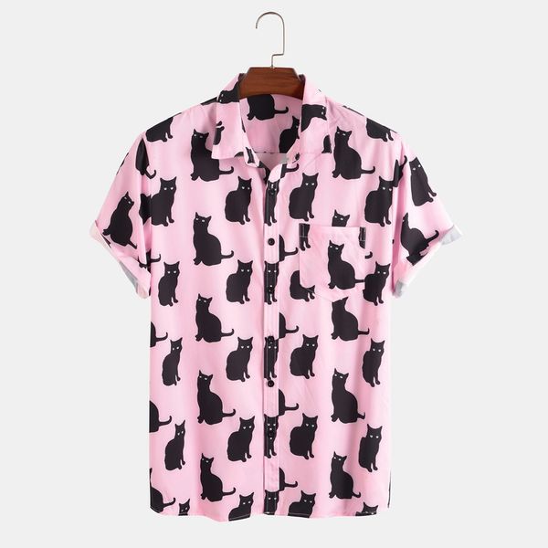 men s casual shirts mens pink black cats print aloha short sleeves summer lapel neck buttons anime beachwear camisa 2023 230309, White;black
men s casual shirts mens pink black cats print aloha short sleeves summer lapel neck buttons anime beachwear camisa 2023 230309, White;black