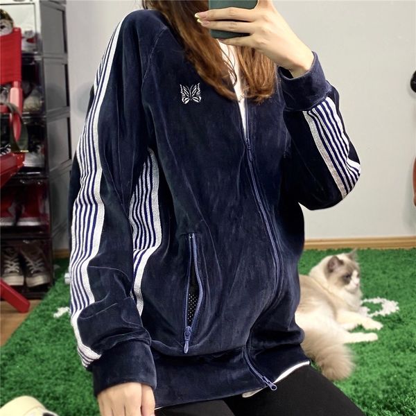 men's jackets dark blue velvet needles men women butterfly embroidery awge needles track jacket retro street coat 230309, Black;brown
men's jackets dark blue velvet needles men women butterfly embroidery awge needles track jacket retro street coat 230309, Black;brown