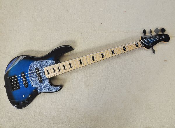 5 strings blueelectric bass guitar with maple fingerboard gray pearl pickguard
5 strings blueelectric bass guitar with maple fingerboard gray pearl pickguard