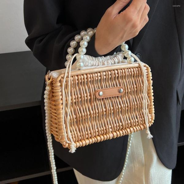 shoulder bags pearl bag women handle summer rattan woven hand-woven handbag fashion beading chain simple casual purse crossbody
shoulder bags pearl bag women handle summer rattan woven hand-woven handbag fashion beading chain simple casual purse crossbody