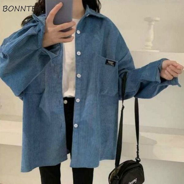 women's blouses shirts blouses shirts women solid corduroy loose leisure all-match korean style simple chic womens outwear street haraj, White 
women's blouses shirts blouses shirts women solid corduroy loose leisure all-match korean style simple chic womens outwear street haraj, White