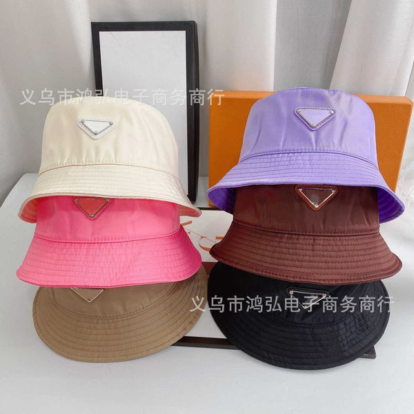 

Fashion Pradd cool fisherman hat 2022 original high-quality and correct version of P family quick-drying small brim fisherman hat, Pink10