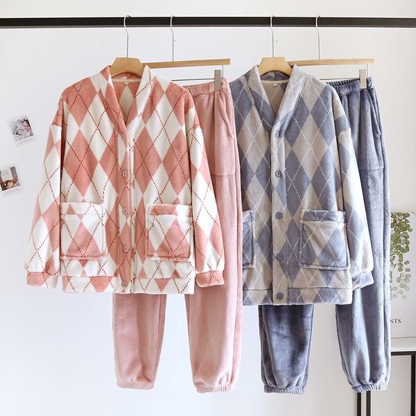 women's sleepwear japanese autumn and winter pajama suit couple v-neck flannel thickened two-piece men's and women's home clo, Black;red
women's sleepwear japanese autumn and winter pajama suit couple v-neck flannel thickened two-piece men's and women's home clo, Black;red