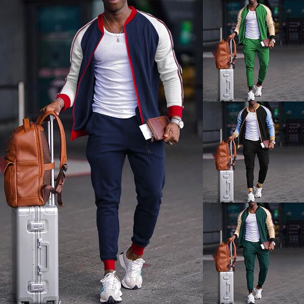 men's tracksuits youth fashion stand collar zipper shirt suit men's retro color matching contrast color casual sports suit 230309, Gray
men's tracksuits youth fashion stand collar zipper shirt suit men's retro color matching contrast color casual sports suit 230309, Gray