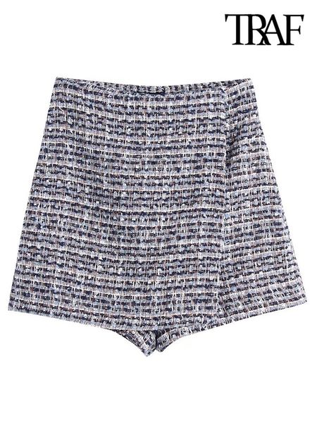 women's shorts traf women chic fashion tweed skirts vintage high waist side zipper female mujer 230309, White;black
women's shorts traf women chic fashion tweed skirts vintage high waist side zipper female mujer 230309, White;black