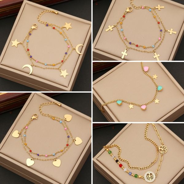 fashion drop oil love bracelet star moon bracelet stainless steel jewelry, Golden;silver
fashion drop oil love bracelet star moon bracelet stainless steel jewelry, Golden;silver