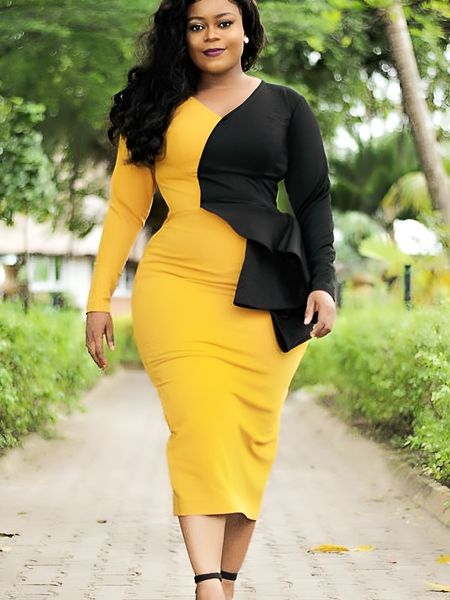 casual dresses plus size color block party dress women yellow patchwork ruffles robes long sleeve high waist midi fall fashion party event 2, Black;gray
casual dresses plus size color block party dress women yellow patchwork ruffles robes long sleeve high waist midi fall fashion party event 2, Black;gray