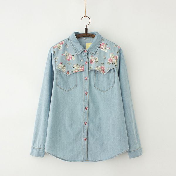 women's blouses shirts autumn denim blouse plus size 4xl women loose flower print patchwork jeans blouses long sleeve vintage shirts b, White
women's blouses shirts autumn denim blouse plus size 4xl women loose flower print patchwork jeans blouses long sleeve vintage shirts b, White