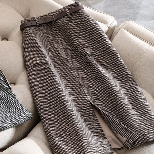 skirts houndstooth skirt women s autumn and winter high waisted slim a line elegant temperament split plaid woolen bag hip 230308, Black
skirts houndstooth skirt women s autumn and winter high waisted slim a line elegant temperament split plaid woolen bag hip 230308, Black