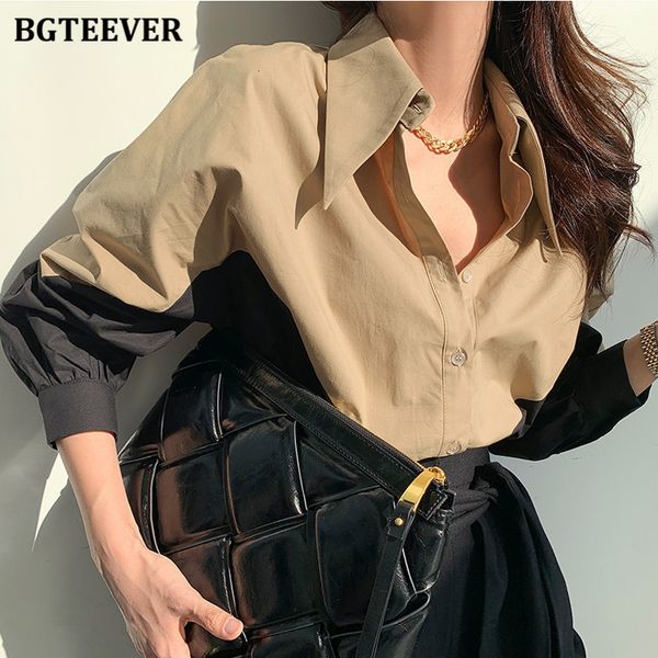 women's blouses shirts bgteever chic turn-down collar women patchwork shirts blouse stylish single-breasted loose female shirts spring, White
women's blouses shirts bgteever chic turn-down collar women patchwork shirts blouse stylish single-breasted loose female shirts spring, White