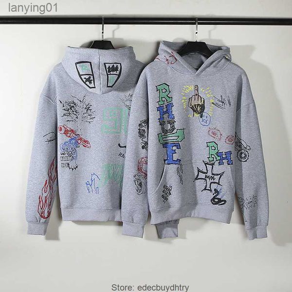 rhude designer men's hoodies doodle hoodies manager's hand-painted graffiti pullover high street mens hoodie, Black
rhude designer men's hoodies doodle hoodies manager's hand-painted graffiti pullover high street mens hoodie, Black