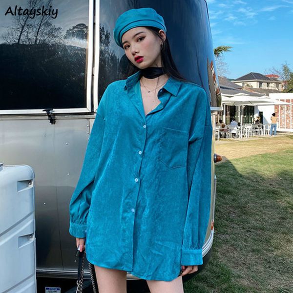 women's blouses shirts shirts women vintage corduroy autumn fashionable long sleeve solid loose leisure trendy female blouses bf style, White
women's blouses shirts shirts women vintage corduroy autumn fashionable long sleeve solid loose leisure trendy female blouses bf style, White