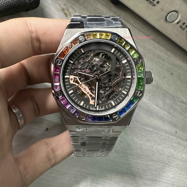 popular mens skeleton watch rainbow bezel silver stainless steel strap 2813 automatic machine sport watches, Slivery;brown
popular mens skeleton watch rainbow bezel silver stainless steel strap 2813 automatic machine sport watches, Slivery;brown
