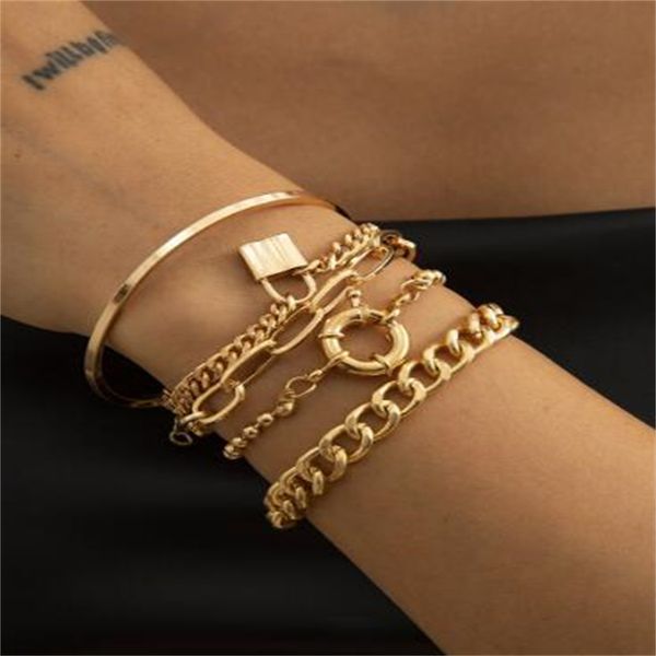 bohemian punk charm bracelets women's lock snake chain bracelet lovers fashion wrist jewelry ab1110, Golden;silver
bohemian punk charm bracelets women's lock snake chain bracelet lovers fashion wrist jewelry ab1110, Golden;silver