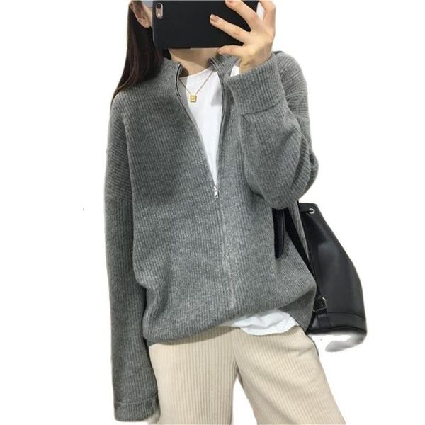 women's knits tee's tees korean version of zipper solid color 100 wool feel knittedcardigan autumn lazy casual loosecoat 230308, White
women's knits tee's tees korean version of zipper solid color 100 wool feel knittedcardigan autumn lazy casual loosecoat 230308, White