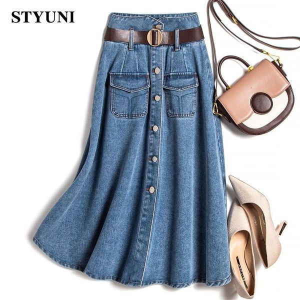 skirts denim solid casual office lady high waist with belt a line loose women s skirt korean fashion mid calf long for women 230308, Black
skirts denim solid casual office lady high waist with belt a line loose women s skirt korean fashion mid calf long for women 230308, Black