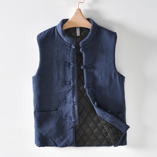 men's vests chinese style warm vest for men coat solid color thick outerwear jacket sleeveless thickened coats 230309, Black;white
men's vests chinese style warm vest for men coat solid color thick outerwear jacket sleeveless thickened coats 230309, Black;white