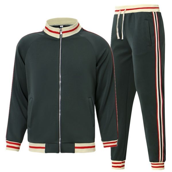 men's tracksuits autumn mens tracksuit casual men sets zip cardigan baseball jacket pants 2 piece suit striped jogging sportsuit male s, Gray
men's tracksuits autumn mens tracksuit casual men sets zip cardigan baseball jacket pants 2 piece suit striped jogging sportsuit male s, Gray
