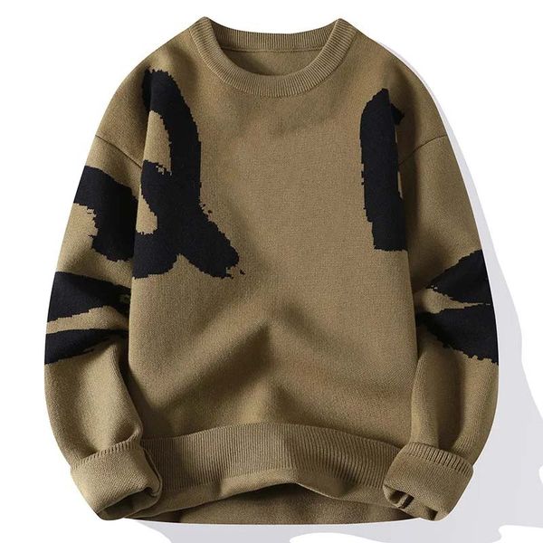 man's thickened sweater big letter sweaters fall winter round neck pullover knitting, White;black
man's thickened sweater big letter sweaters fall winter round neck pullover knitting, White;black