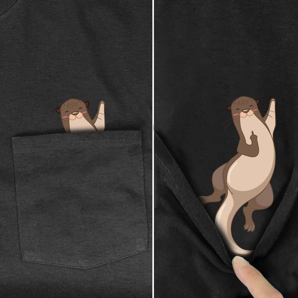men s t shirts cloocl cotton pocket t shirt summer funny otter printed t shirt men for women shirts black tees 230308, White;black
men s t shirts cloocl cotton pocket t shirt summer funny otter printed t shirt men for women shirts black tees 230308, White;black