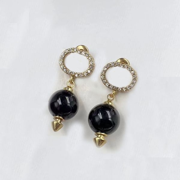 black pearl drop charm earrings. luxurious earrings with rhinestone logo. fashion ladies brand designer earrings. glamorous wedding party ar, Golden
black pearl drop charm earrings. luxurious earrings with rhinestone logo. fashion ladies brand designer earrings. glamorous wedding party ar, Golden