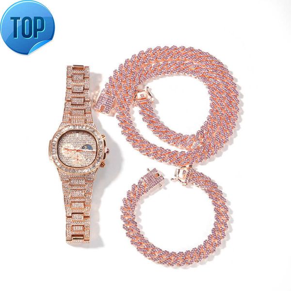 men necklace iced out miami cuban chain hip hop jewelry rose gold silver diamond watch necklaces bracelet set
men necklace iced out miami cuban chain hip hop jewelry rose gold silver diamond watch necklaces bracelet set