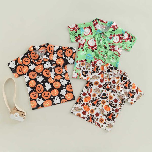 t-shirts focusnorm 1-6y kids boys shirt short sleeve turn-down collar pumpkin/turkey/santa claus print button closure l230309, Blue
t-shirts focusnorm 1-6y kids boys shirt short sleeve turn-down collar pumpkin/turkey/santa claus print button closure l230309, Blue