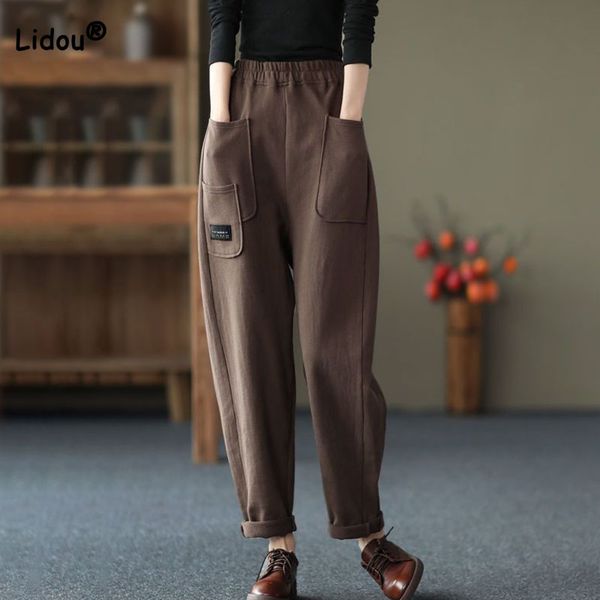 women's pants capris women's solid color vintage loose thick harem trousers autumn winter fashion casual pockets spliced elastic w, Black;white
women's pants capris women's solid color vintage loose thick harem trousers autumn winter fashion casual pockets spliced elastic w, Black;white