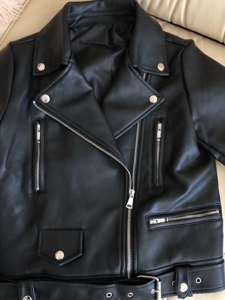 women's jackets ailegogo women spring autumn black faux leather zipper basic coat turndown collar motor biker jacket with belt 230309, Black;brown
women's jackets ailegogo women spring autumn black faux leather zipper basic coat turndown collar motor biker jacket with belt 230309, Black;brown