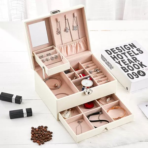 large jewelry storage box multi-layer organizer for jewelry necklace earring leather jewellery storage packaging display boxes 220719, Black;red
large jewelry storage box multi-layer organizer for jewelry necklace earring leather jewellery storage packaging display boxes 220719, Black;red