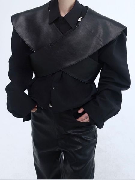 men's vests syuhgfa men clothing 2023 autumn personalized pu leather waistcoat trend korean streetwear short vest 230309, Black;white
men's vests syuhgfa men clothing 2023 autumn personalized pu leather waistcoat trend korean streetwear short vest 230309, Black;white