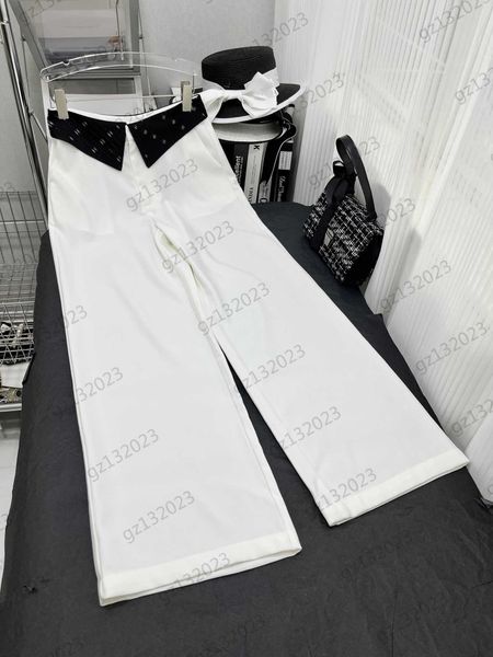 womens pants luxury drill logo decoration splicing lapel waist head pants elongated body proportion high waist loose slim trousers wide leg, Black;white
womens pants luxury drill logo decoration splicing lapel waist head pants elongated body proportion high waist loose slim trousers wide leg, Black;white