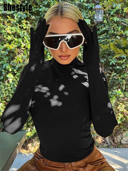 women s t shirt shestyle women basic with gloves long sleeve crop brown turtleneck elegant solid soft cool brand design arrival 230308, White
women s t shirt shestyle women basic with gloves long sleeve crop brown turtleneck elegant solid soft cool brand design arrival 230308, White