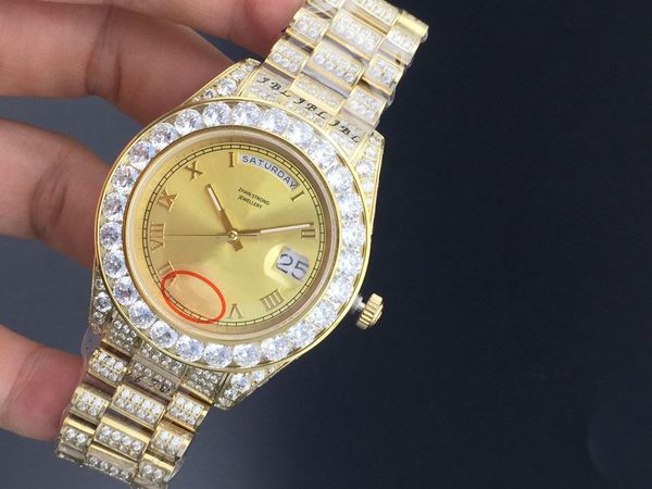 men's automatic movement watch full diamond stainless steel strap mens mechanical watches sports designermen wristwatches man wristwatc, Slivery;golden
men's automatic movement watch full diamond stainless steel strap mens mechanical watches sports designermen wristwatches man wristwatc, Slivery;golden