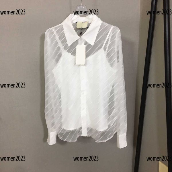 

Women Shirt Lady Blouse Size S-XL High Quality Mesh See-through Shirt and Suspender Lining New Arrivals Label Complete Mar01, Multi