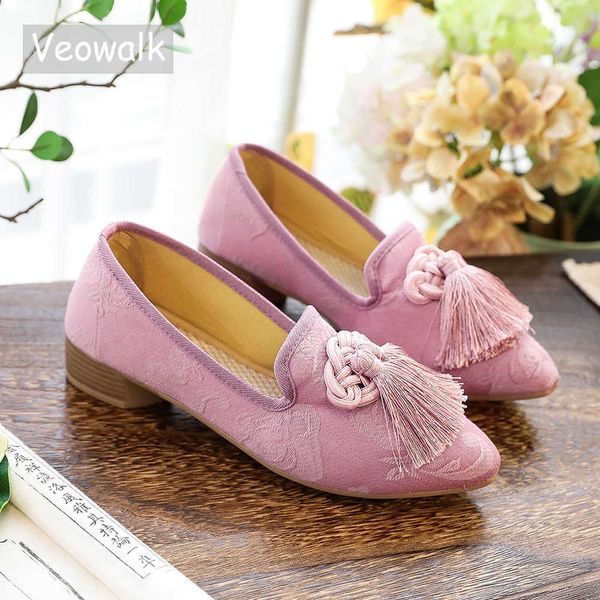 dress shoes veowalk chinese knot tassel women cotton fabric loafers fashion ladies casual comfort pointed toe flats embroidered shoes, Black
dress shoes veowalk chinese knot tassel women cotton fabric loafers fashion ladies casual comfort pointed toe flats embroidered shoes, Black